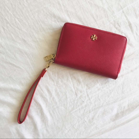 tory burch red wristlet